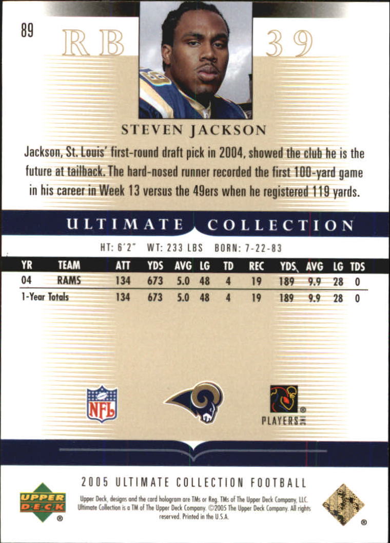 Tarjetas "conjunto principal" de fútbol americano Ultimate Collection 2005 (mazo superior) #2 a #289 - Imagen 141 de 301