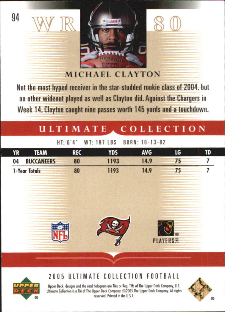 Tarjetas "conjunto principal" de fútbol americano Ultimate Collection 2005 (mazo superior) #2 a #289 - Imagen 149 de 301