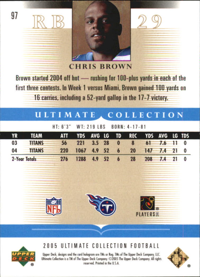 Tarjetas "conjunto principal" de fútbol americano Ultimate Collection 2005 (mazo superior) #2 a #289 - Imagen 155 de 301