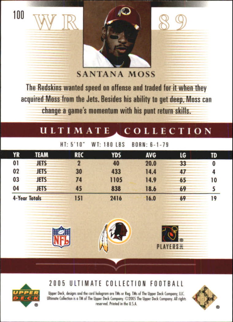 Tarjetas "conjunto principal" de fútbol americano Ultimate Collection 2005 (mazo superior) #2 a #289 - Imagen 161 de 301