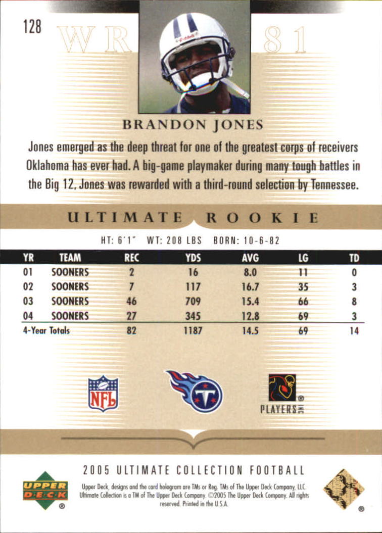 Tarjetas "conjunto principal" de fútbol americano Ultimate Collection 2005 (mazo superior) #2 a #289 - Imagen 185 de 301