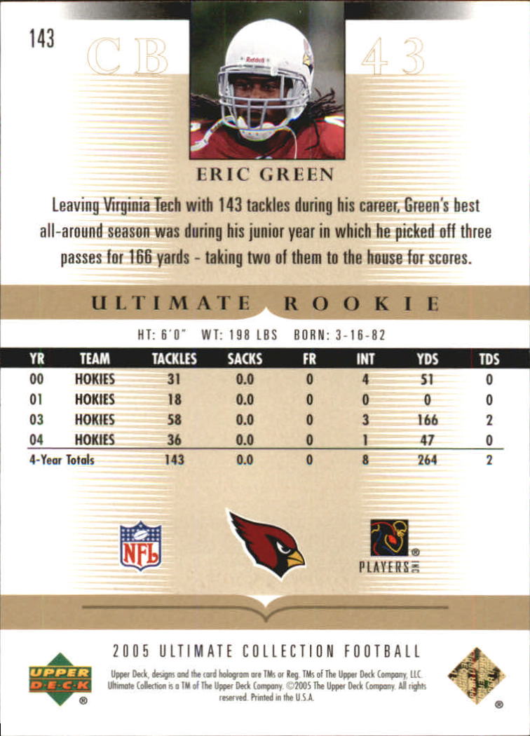 Tarjetas "conjunto principal" de fútbol americano Ultimate Collection 2005 (mazo superior) #2 a #289 - Imagen 207 de 301