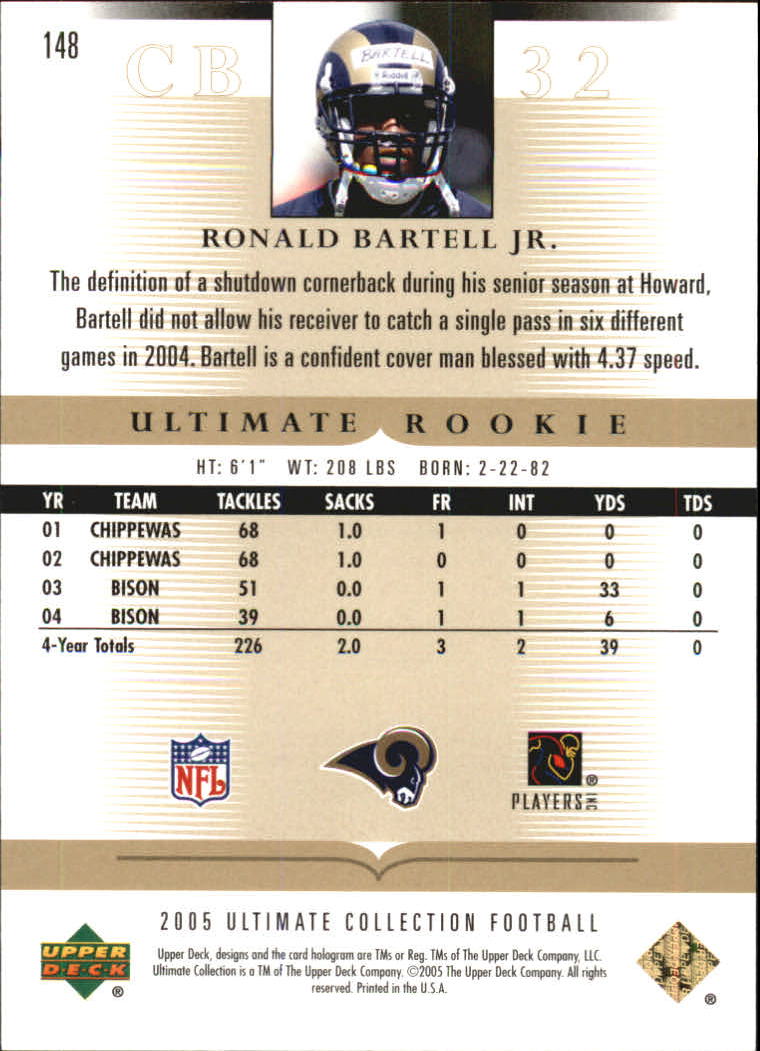 Tarjetas "conjunto principal" de fútbol americano Ultimate Collection 2005 (mazo superior) #2 a #289 - Imagen 211 de 301