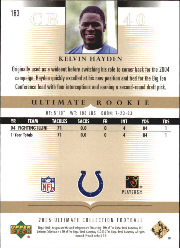 Tarjetas "conjunto principal" de fútbol americano Ultimate Collection 2005 (mazo superior) #2 a #289 - Imagen 219 de 301