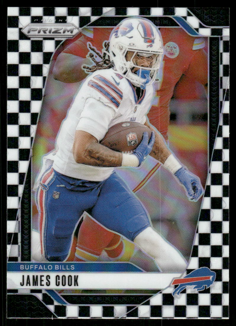 2024 Panini Prizm Prizms Black and White Checker #29 James Cook
