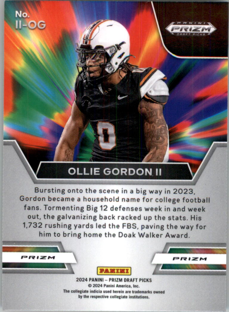 2024 Panini Prizm Draft Picks Instant Impact Red Ice #22 Ollie Gordon II