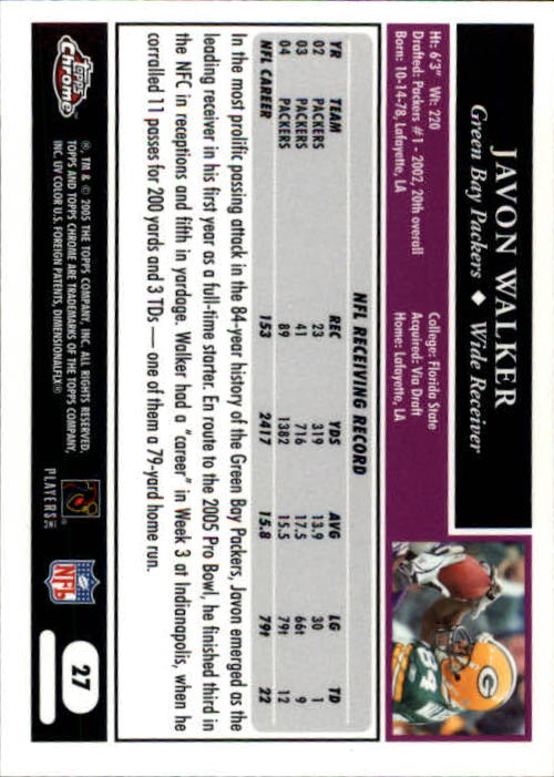 A0889- 2005 Topps Chrome FB Cards 1-200 +Rookies -You Pick- 15+ FREE US SHIP - Picture 53 of 379