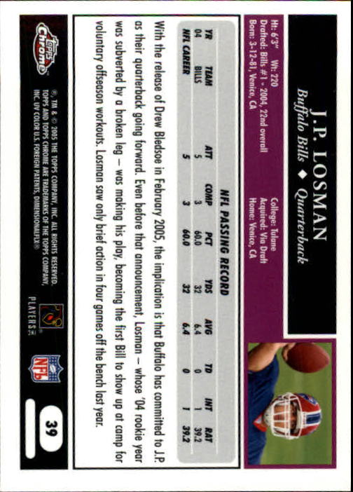 A0889- 2005 Topps Chrome FB Cards 1-200 +Rookies -You Pick- 15+ FREE US SHIP - Picture 77 of 379