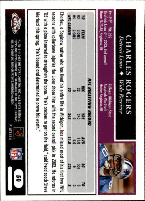 A0889- 2005 Topps Chrome FB Cards 1-200 +Rookies -You Pick- 15+ FREE US SHIP - Picture 99 of 379