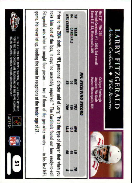 A0889- 2005 Topps Chrome FB Cards 1-200 +Rookies -You Pick- 15+ FREE US SHIP - Picture 101 of 379