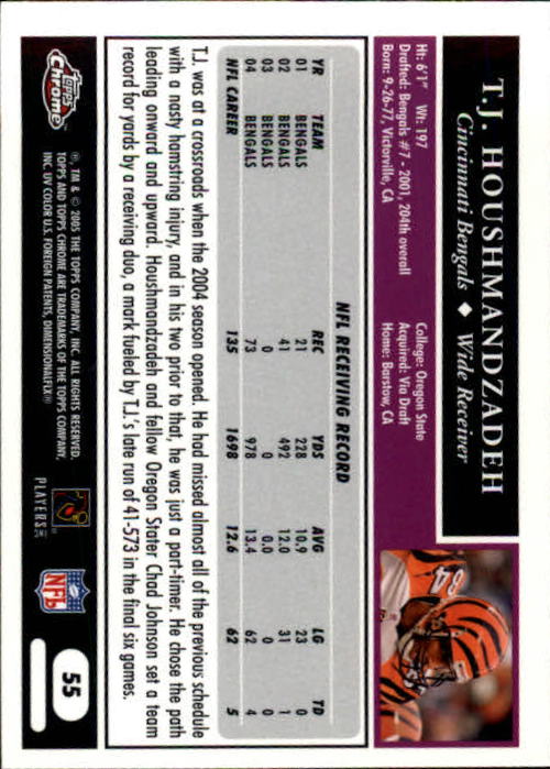 A0889- 2005 Topps Chrome FB Cards 1-200 +Rookies -You Pick- 15+ FREE US SHIP - Picture 109 of 379