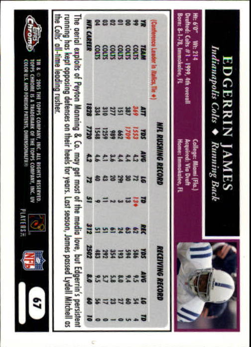 A0889- 2005 Topps Chrome FB Cards 1-200 +Rookies -You Pick- 15+ FREE US SHIP - Picture 133 of 379