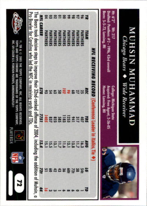 A0889- 2005 Topps Chrome FB Cards 1-200 +Rookies -You Pick- 15+ FREE US SHIP - Picture 143 of 379