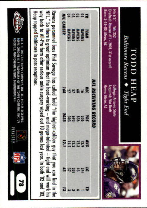 A0889- 2005 Topps Chrome FB Cards 1-200 +Rookies -You Pick- 15+ FREE US SHIP - Picture 155 of 379