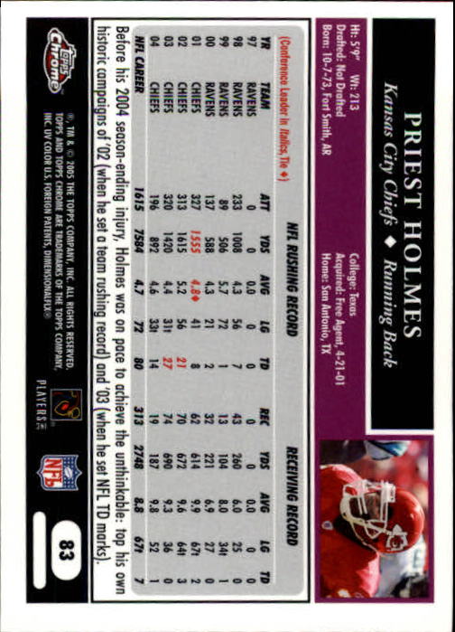 A0889- 2005 Topps Chrome FB Cards 1-200 +Rookies -You Pick- 15+ FREE US SHIP - Picture 165 of 379