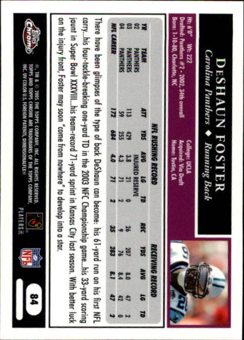 A0889- 2005 Topps Chrome FB Cards 1-200 +Rookies -You Pick- 15+ FREE US SHIP - Picture 167 of 379