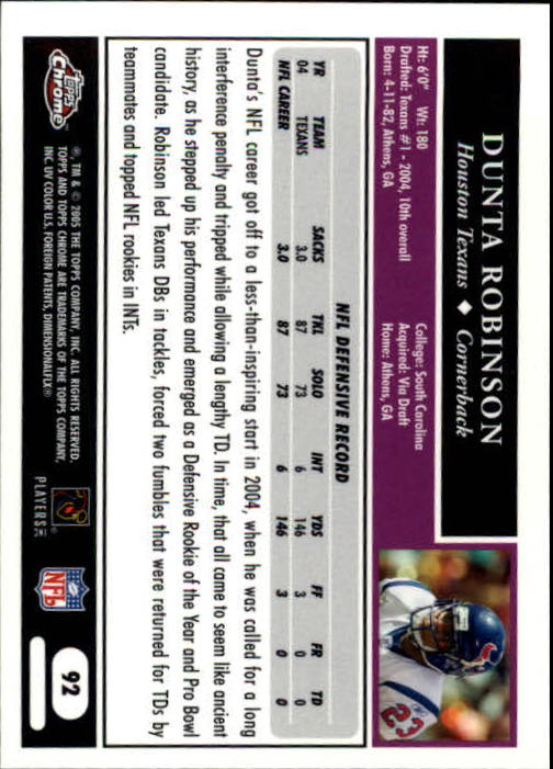 A0889- 2005 Topps Chrome FB Cards 1-200 +Rookies -You Pick- 15+ FREE US SHIP - Picture 183 of 379