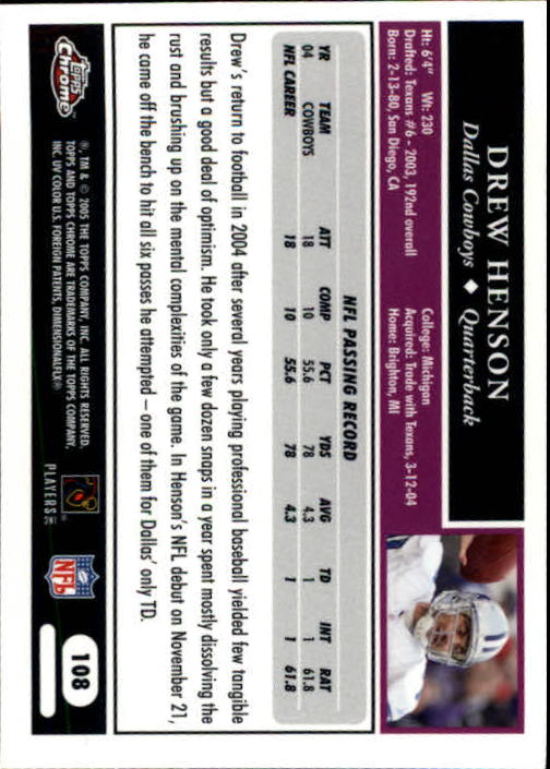 A0889- 2005 Topps Chrome FB Cards 1-200 +Rookies -You Pick- 15+ FREE US SHIP - Picture 217 of 379