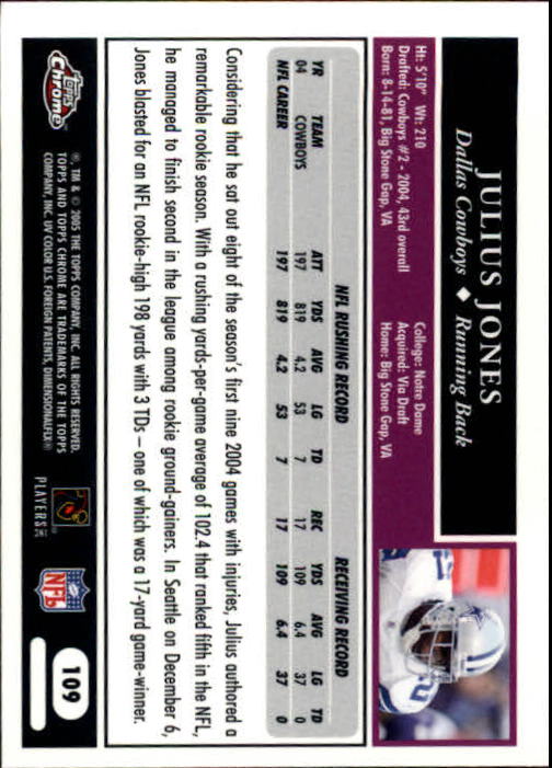 A0889- 2005 Topps Chrome FB Cards 1-200 +Rookies -You Pick- 15+ FREE US SHIP - Picture 219 of 379