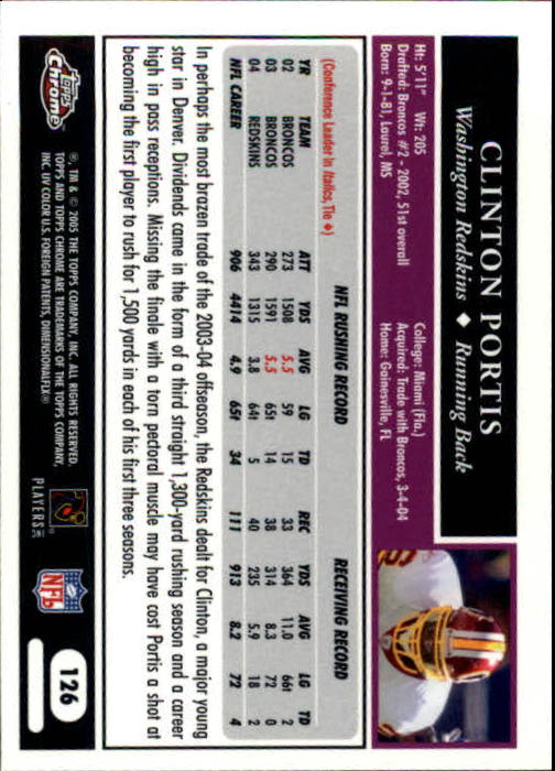 A0889- 2005 Topps Chrome FB Cards 1-200 +Rookies -You Pick- 15+ FREE US SHIP - Picture 253 of 379