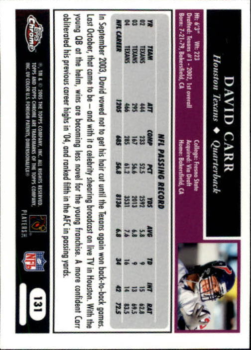 A0889- 2005 Topps Chrome FB Cards 1-200 +Rookies -You Pick- 15+ FREE US SHIP - Picture 263 of 379