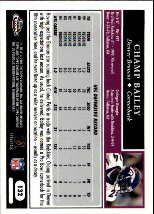 A0889- 2005 Topps Chrome FB Cards 1-200 +Rookies -You Pick- 15+ FREE US SHIP - Picture 265 of 379