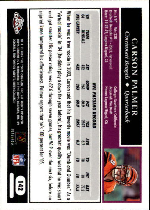 A0889- 2005 Topps Chrome FB Cards 1-200 +Rookies -You Pick- 15+ FREE US SHIP - Picture 285 of 379