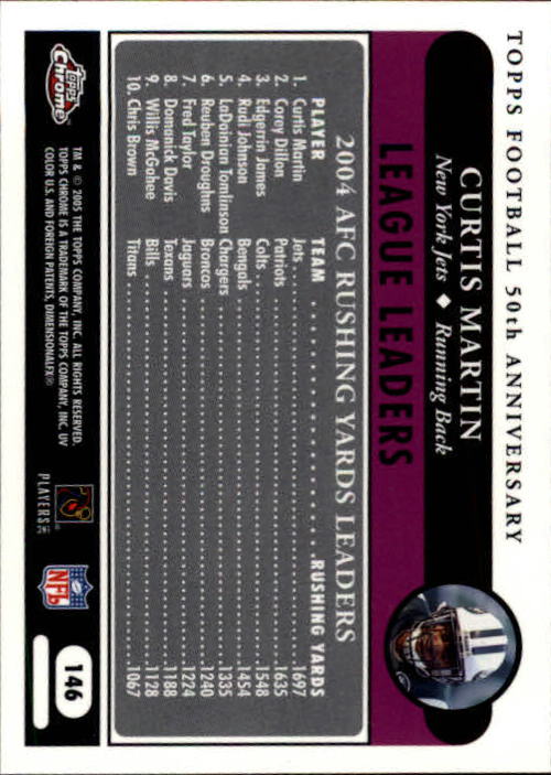 A0889- 2005 Topps Chrome FB Cards 1-200 +Rookies -You Pick- 15+ FREE US SHIP - Picture 293 of 379