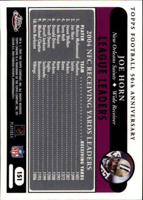 A0889- 2005 Topps Chrome FB Cards 1-200 +Rookies -You Pick- 15+ FREE US SHIP - Picture 303 of 379