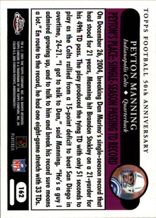 A0889- 2005 Topps Chrome FB Cards 1-200 +Rookies -You Pick- 15+ FREE US SHIP - Picture 323 of 379