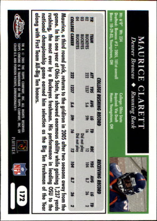 A0889- 2005 Topps Chrome FB Cards 1-200 +Rookies -You Pick- 15+ FREE US SHIP - Picture 337 of 379