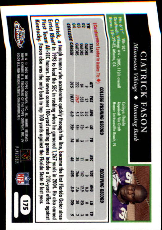 A0889- 2005 Topps Chrome FB Cards 1-200 +Rookies -You Pick- 15+ FREE US SHIP - Picture 341 of 379