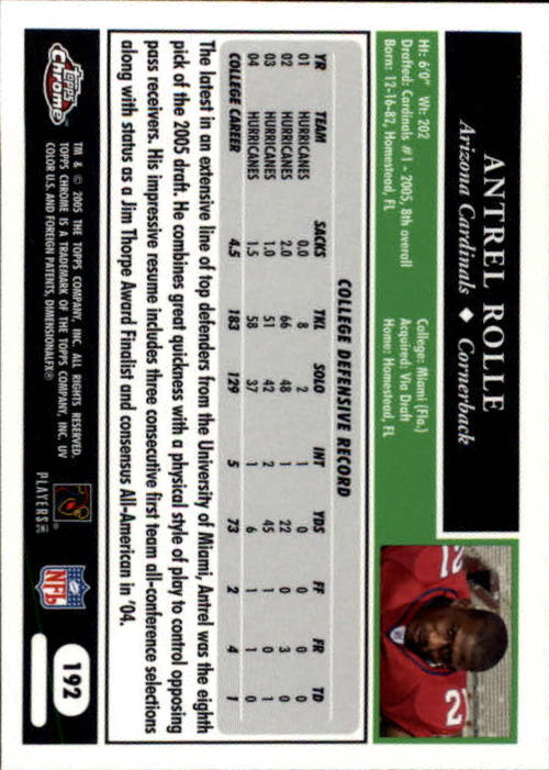 A0889- 2005 Topps Chrome FB Cards 1-200 +Rookies -You Pick- 15+ FREE US SHIP - Picture 367 of 379