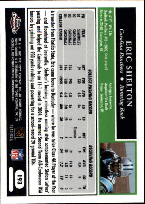 A0889- 2005 Topps Chrome FB Cards 1-200 +Rookies -You Pick- 15+ FREE US SHIP - Picture 369 of 379