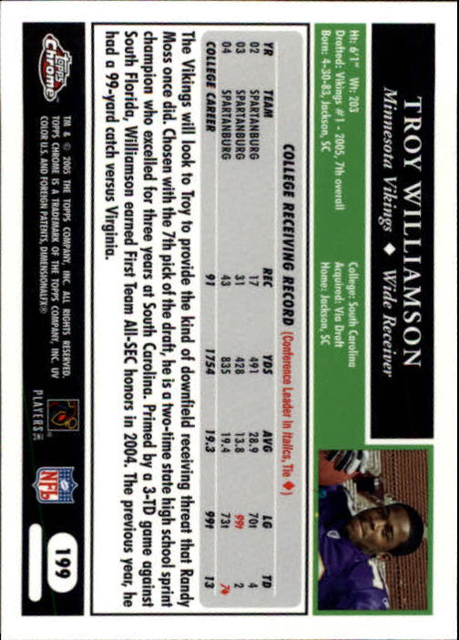 A0889- 2005 Topps Chrome FB Cards 1-200 +Rookies -You Pick- 15+ FREE US SHIP - Picture 377 of 379