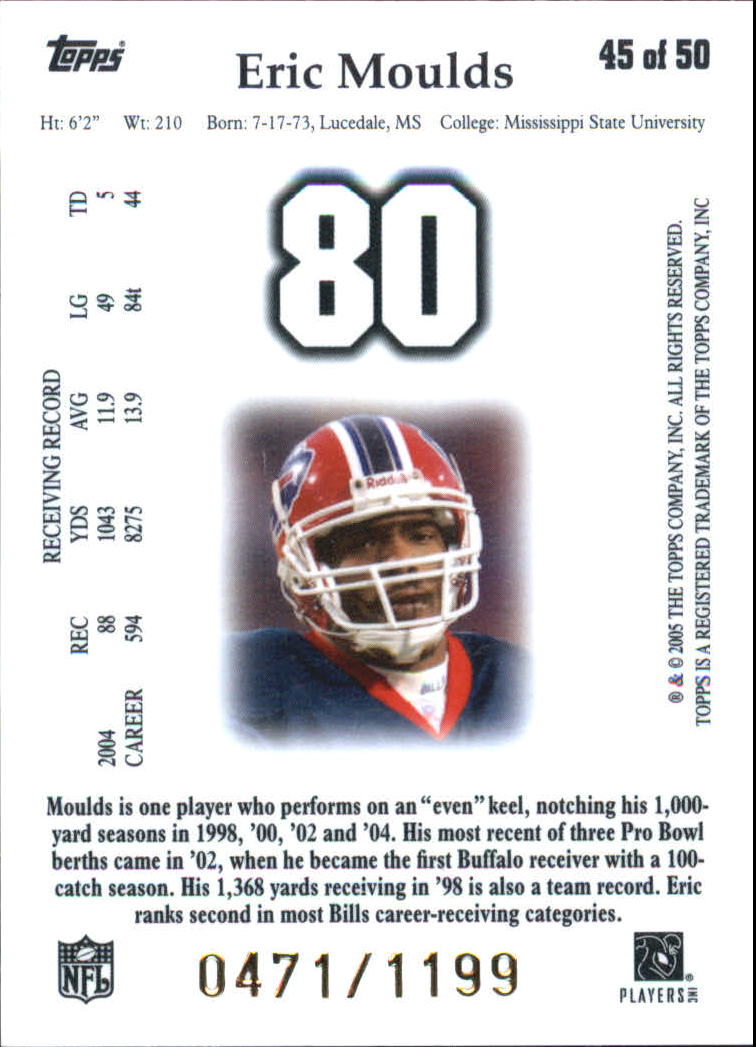 2005 Topps Tribute #45 Eric Moulds back image