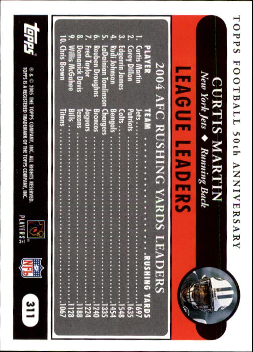 A0834- 2005 Topps Football Cards 251-440 +Rookies -You Pick- 15+ FREE US SHIP - Picture 117 of 333