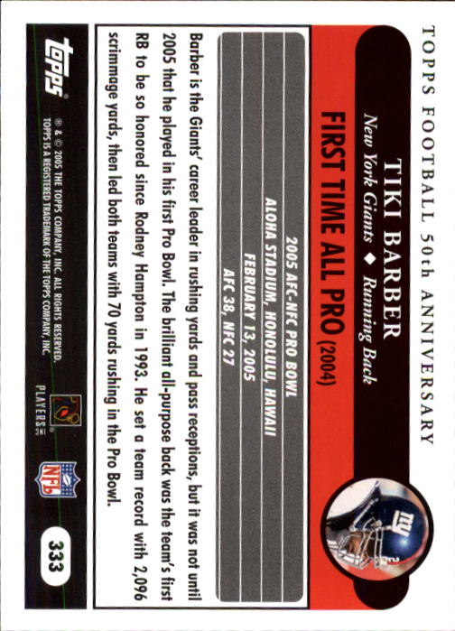 A0834- 2005 Topps Football Cards 251-440 +Rookies -You Pick- 15+ FREE US SHIP - Picture 145 of 333