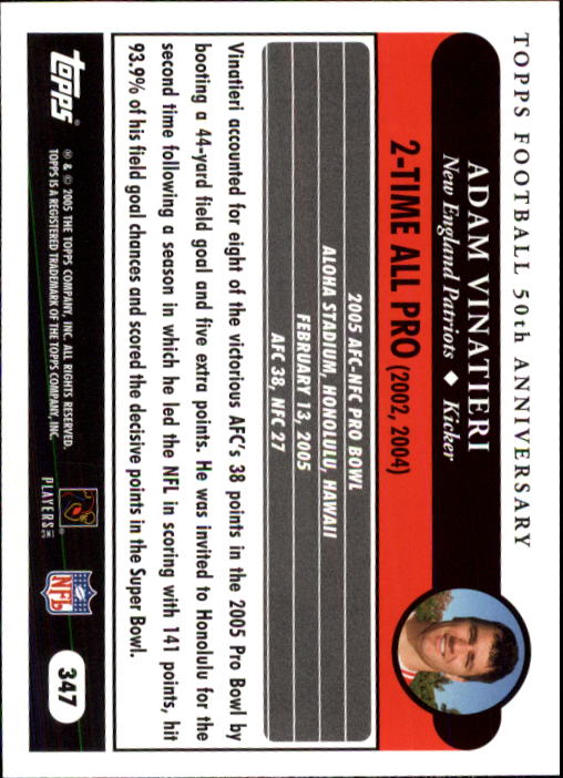 A0834- 2005 Topps Football Cards 251-440 +Rookies -You Pick- 15+ FREE US SHIP - Picture 173 of 333