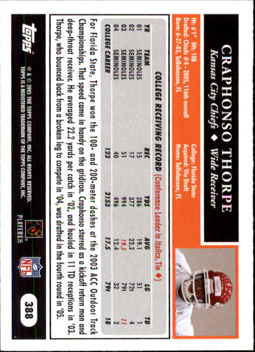 A0834- 2005 Topps Football Cards 251-440 +Rookies -You Pick- 15+ FREE US SHIP - Picture 247 of 333