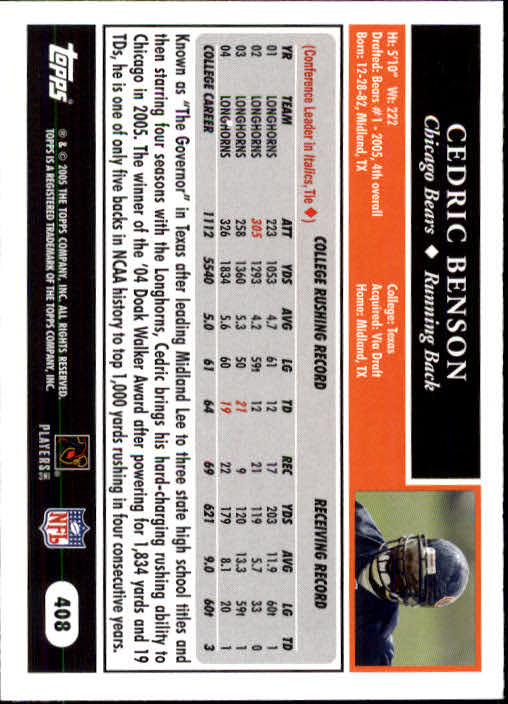 A0834- 2005 Topps Football Cards 251-440 +Rookies -You Pick- 15+ FREE US SHIP - Picture 283 of 333