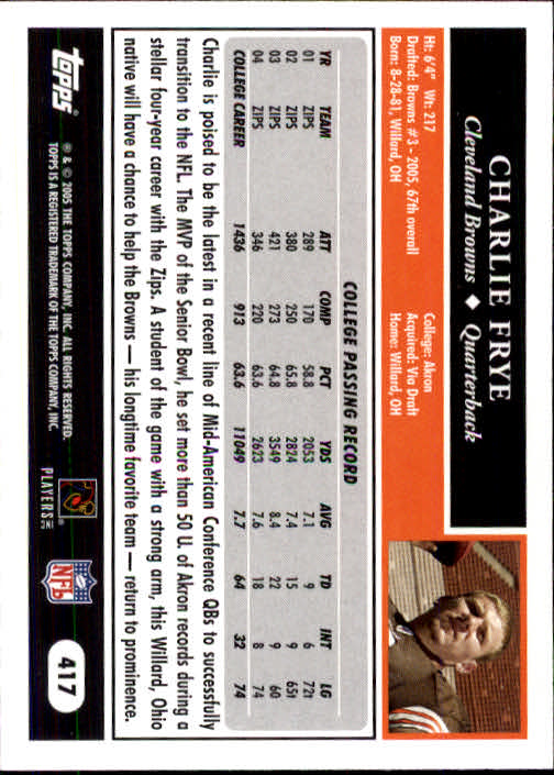 A0834- 2005 Topps Football Cards 251-440 +Rookies -You Pick- 15+ FREE US SHIP - Picture 295 of 333