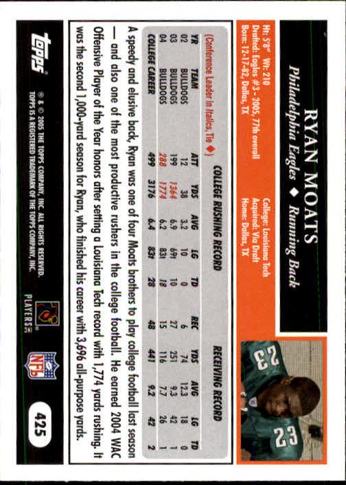 A0834- 2005 Topps Football Cards 251-440 +Rookies -You Pick- 15+ FREE US SHIP - Picture 307 of 333
