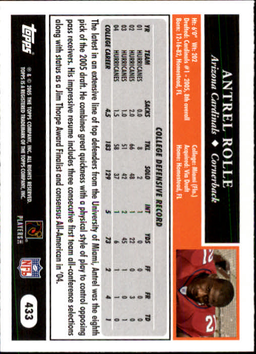 A0834- 2005 Topps Football Cards 251-440 +Rookies -You Pick- 15+ FREE US SHIP - Picture 319 of 333