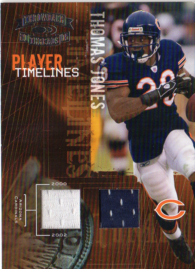 2005 Throwback Threads Player Timelines Dual Material #23 Thomas Jones