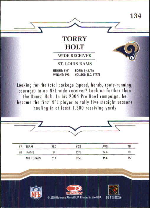 2005 Throwback Threads #134 Torry Holt back image