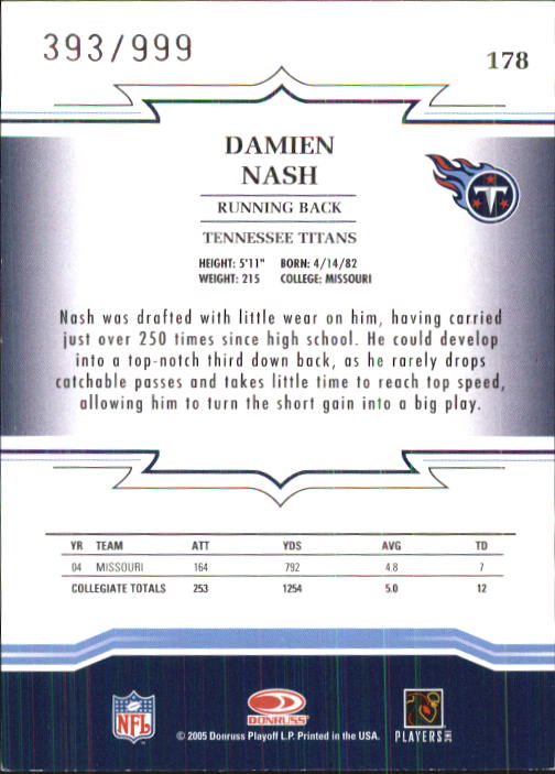 Sports Card Back