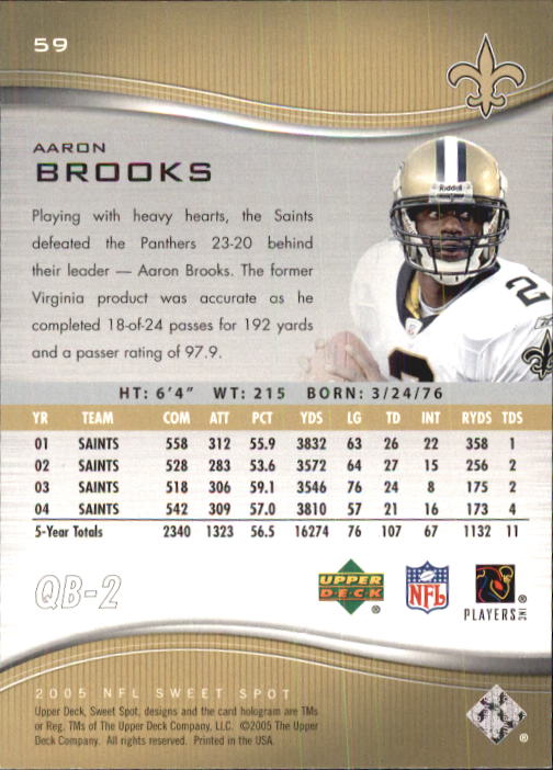 2005 Sweet Spot (Upper Deck) Football "Main Set" Cards #1 to #301 - Picture 113 of 227