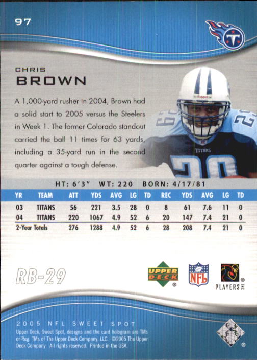 2005 Sweet Spot (Upper Deck) Football "Main Set" Cards #1 to #301 - Picture 187 of 227