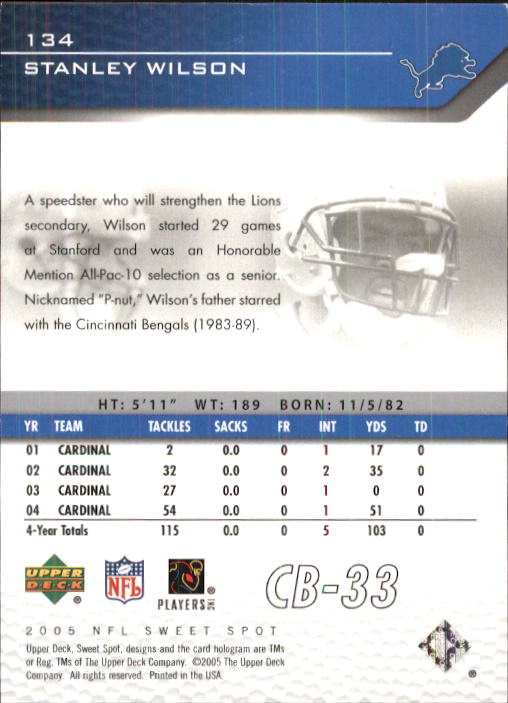 2005 Sweet Spot (Upper Deck) Football "Main Set" Cards #1 to #301 - Picture 209 of 227